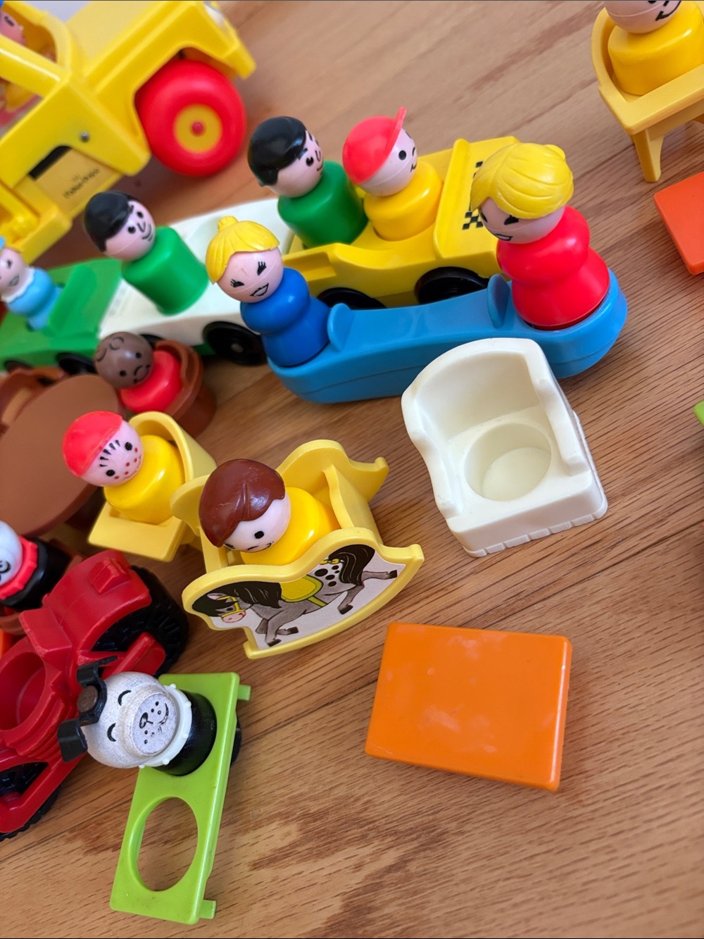 Vintage Fisher Price Little People School Bus 1965 1984 FP Toys Lot motorcycle - Picture 8 of 17